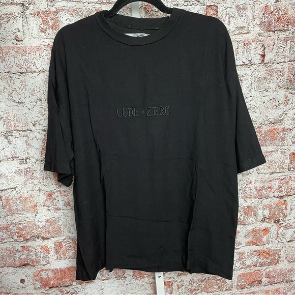 Vintage Code Zero Embroidered Rayon Tee Small - Picture 1 of 4
